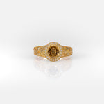 18K yellow gold diamond semi-mount ring setting