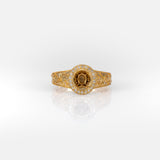 18K yellow gold diamond semi-mount ring setting