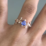 Nebula Collection | Diamond Accented Trilliant Cut Ring Setting | 4mm 5mm 6mm 7mm 10mm