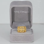 14K yellow gold basket-weave estate ring
