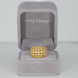 14K yellow gold basket-weave estate ring