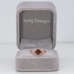 14K yellow gold red spinel ring with pink sapphire accents