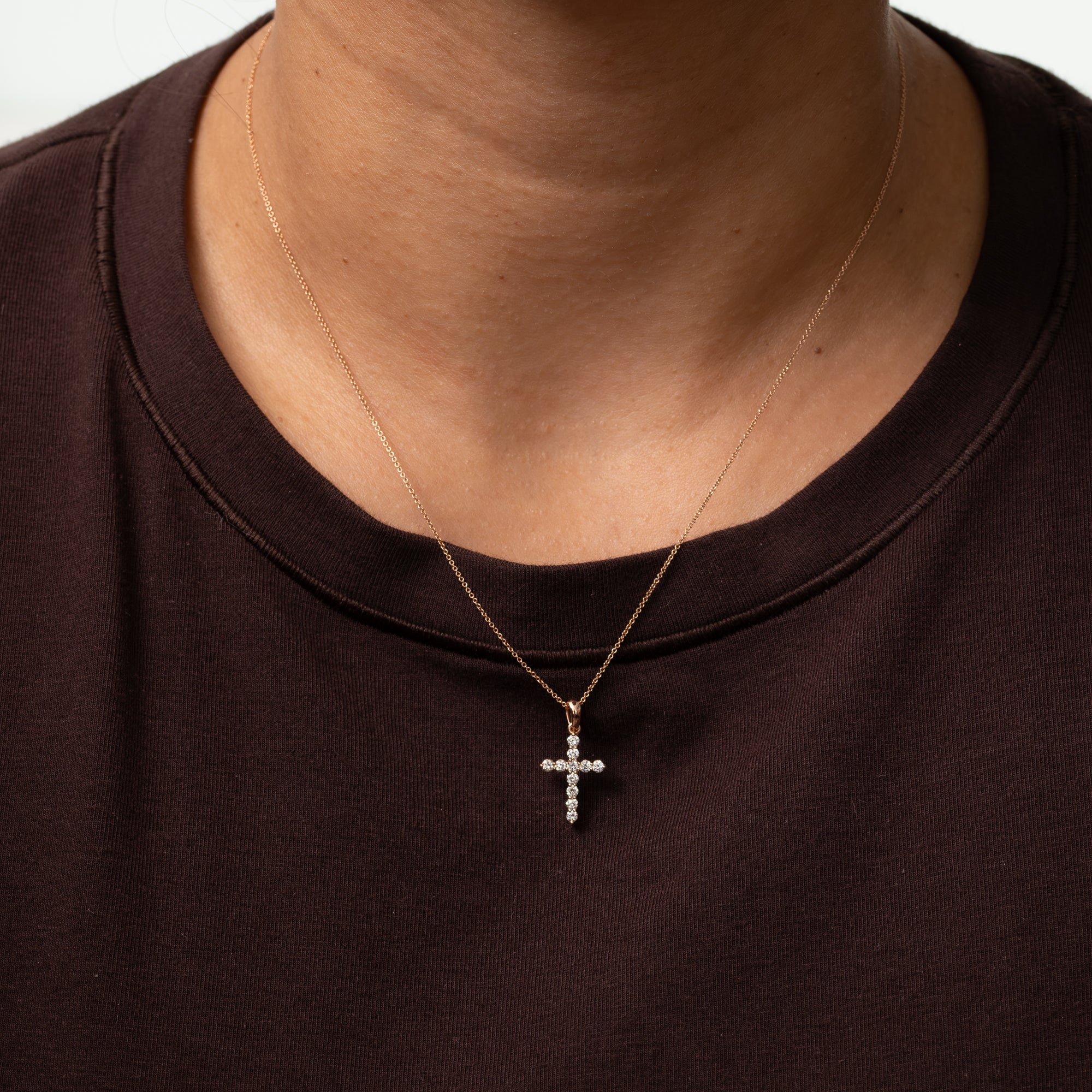 14K Rose Gold Lab Grown Diamond Pendant