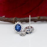 14K white gold ceylon blue sapphire earrings