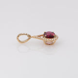 Ridhima 1Ct Rubellite Tourmaline Pendant with Natural Diamond Accents in Solid 14K Gold:  Elegant Pink Gemstone Pendant