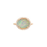Anouk 14k Solid Yellow Gold Ethiopian Opal w Natural Diamond Accents Ring | 12x10mm