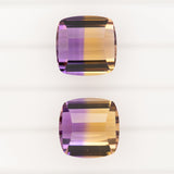 Natural Untreated Ametrine Loose Gemstone – 12.26ct Cushion Cut Bi-Color Quartz, 14mm Earth Mined Collector Gem