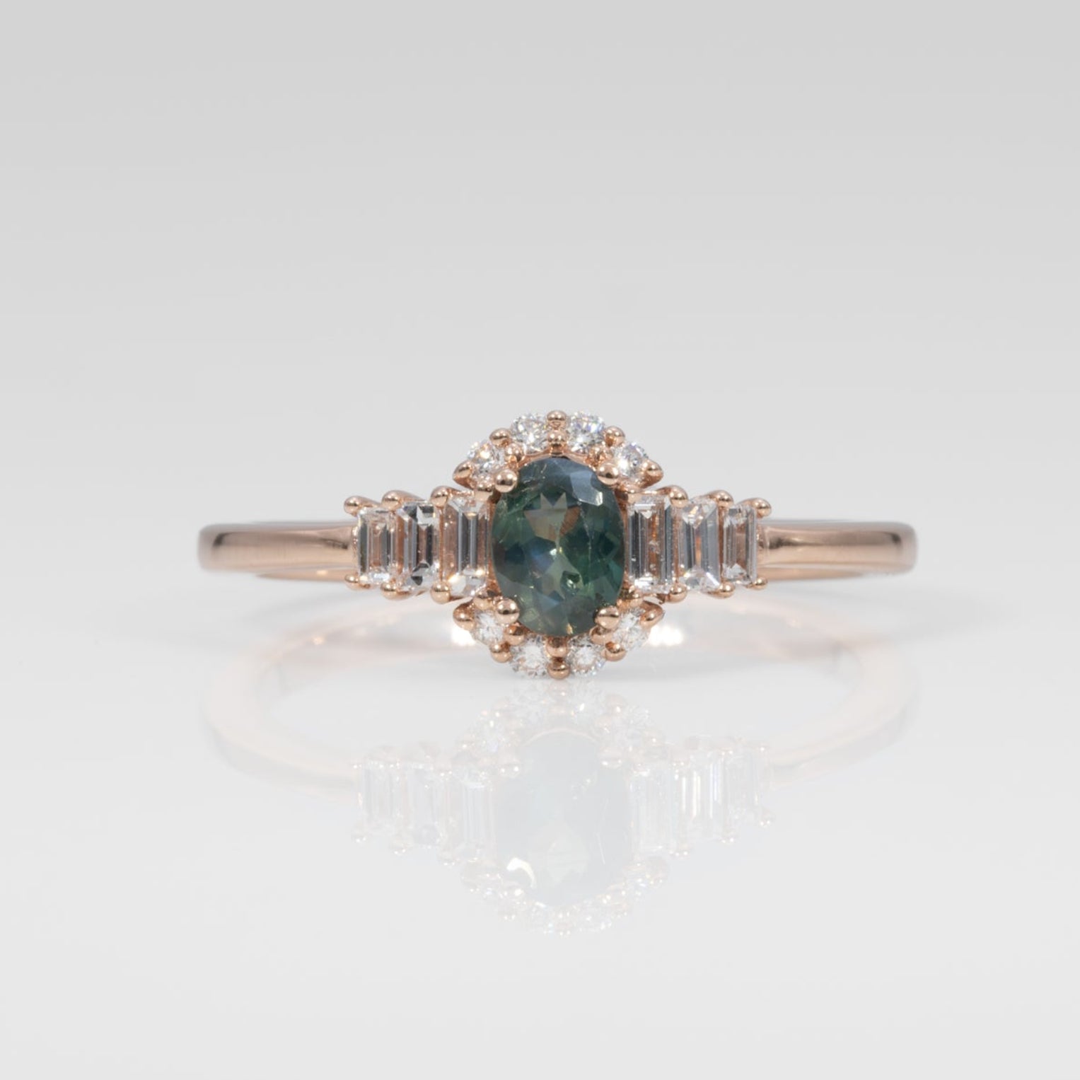 14K rose gold alexandrite ring