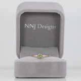 14K rose gold demantoid garnet ring
