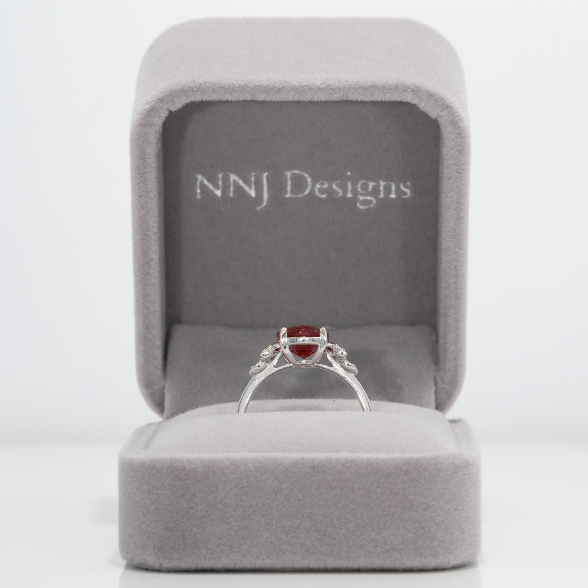 14K White Gold Tibetan Sunstone Ring