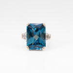 14K yellow gold london blue topaz ring