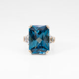 14K yellow gold london blue topaz ring