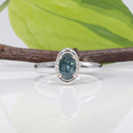 14K white gold montana sapphire ring