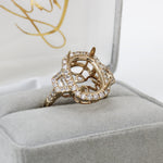 timeless bloom 14k gold cushion semi mount diamond ring