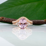 14K rose gold diamond band ring