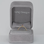 14K yellow gold purple sapphire round ring with diamond halo