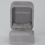 14K yellow gold purple sapphire round ring with diamond halo