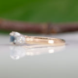 14K white & yellow gold alexandrite ring with diamond accents