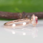 14K rose gold padparadscha sapphire ring