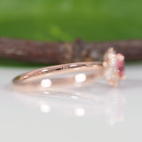 14K rose gold padparadscha sapphire ring