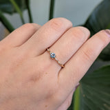 Ruhanika 14K Rose Gold Aquamarine Diamond Ring | Round 4mm