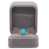 2.1ct Sonoran Turquoise Ring with Natural Diamond Accents in Solid 14K Gold – Elegant 10x8mm Statement Gemstone Ring