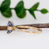 Vini 14k Solid Yellow Gold Cornflower Blue Sapphire and Diamond Ring | 9x7mm , EM