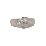 Estate 14K Solid White Gold Natural Diamond Ring