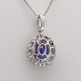 Soleil 14k Dual Gold Tanzanite Pendant with Natural Diamonds Halo | Oval 9x7mm