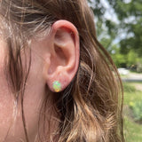 Natural Ethiopian Opal Oval Four Prong Stud Earrings | Solitaire Studs 7x5 8x6 9x7mm