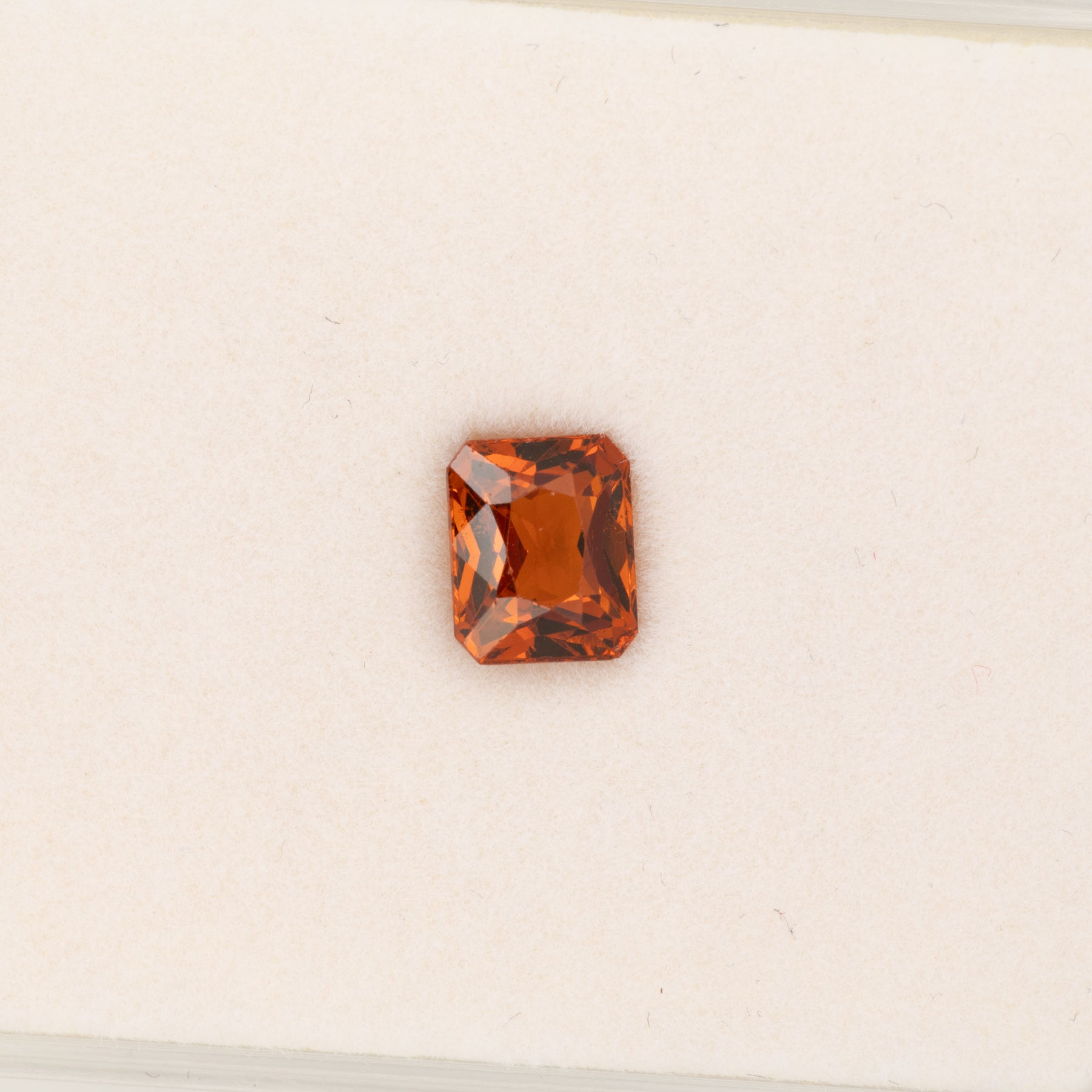 1.69ct Spessartite Garnet emerald cut 7x6mm loose orange gemstone