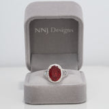 14K White Gold Tibetan Sunstone Ring