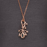 Jagriti 14K Solid Rose Gold Afghan Tourmaline and Natural Diamonds Pendant | Pear 5x4mm