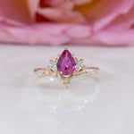 14K yellow gold pink sapphire ring
