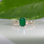 14K Yellow Gold Zambian Emerald Ring