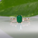 14K Yellow Gold Zambian Emerald Ring