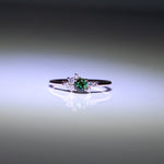 14K rose gold alexandrite ring with diamond accents