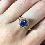 Dazzling Diamond Halo Ring Semi Mount in 14K Gold W Natural Round Diamond Accents | Oval Shape | Gemstone Ring Setting | Customizable
