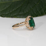 14K yellow gold emerald ring