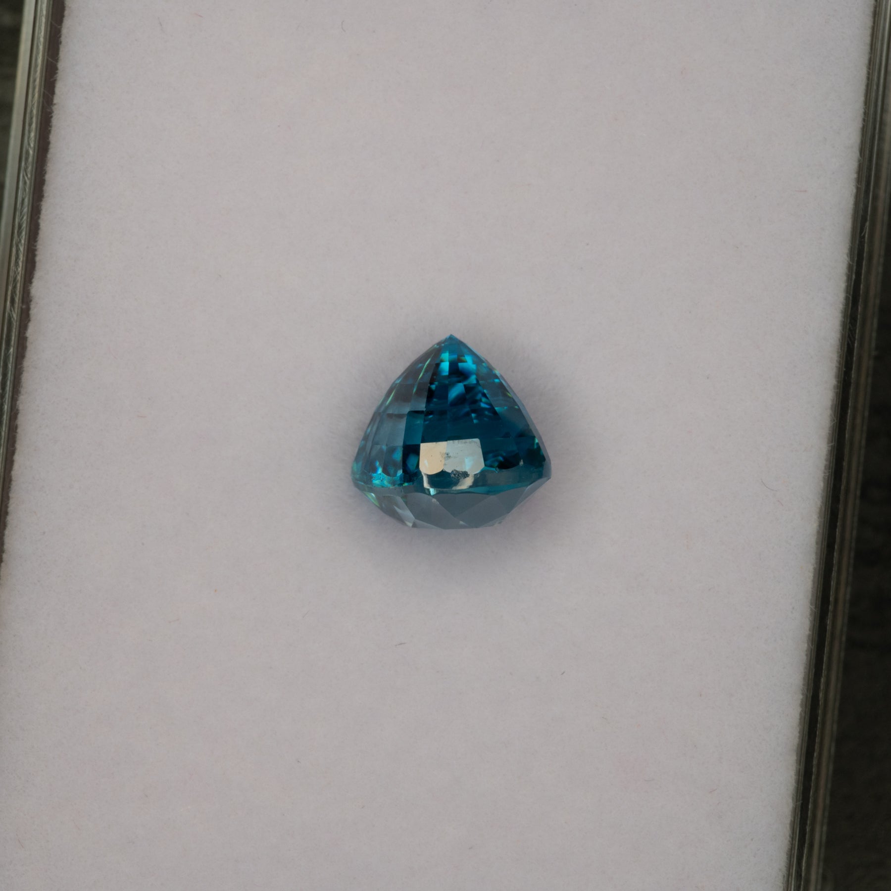 natural cambodian blue zircon cushion loose gemstone