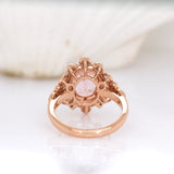 Michelle 14K Rose Gold Cor De Rosa Morganite and Diamond Ring | OV 10x8mm