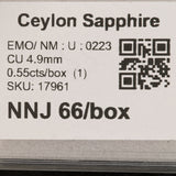 0.55 carat natural Ceylon blue sapphire cushion 4.9mm loose gemstone – view 4
