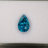 natural cambodian blue zircon pear loose gemstone