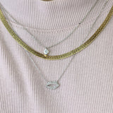 Sparkling Diamond Lip Necklace: Solid 14k White Gold Pendant With Attached Chain