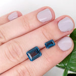 Emerald Cut London Blue Topaz Loose Gemstone 29