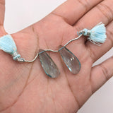 Aquamarine Hydro | Drilled Pair | Wing Shape | Side Drilled Faceted Gems | 26x10mm | Beautiful Gemstone