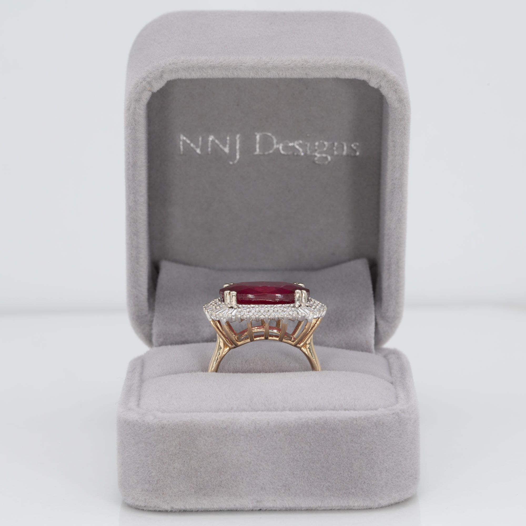 14K white & yellow gold madagascar ruby ring