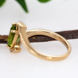 Annie 14K Yellow Gold Peridot Solitaire Ring | CU 9x7mm