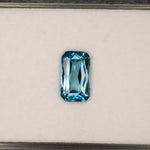 natural cambodian blue zircon emerald cut loose gemstone