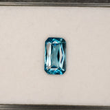 natural cambodian blue zircon emerald cut loose gemstone